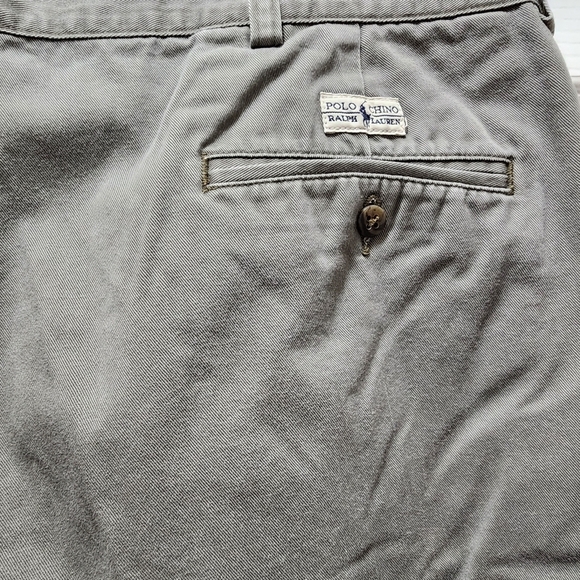 Polo Ralph Lauren Tyler Shorts Men’s 38 Navy Gray Pleated Chino Grey - Picture 2 of 10